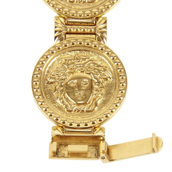 Authentic Gianni Versace Signature Medusa Head Gold Plated Vintage Coin Watch - Picture 9 of 12